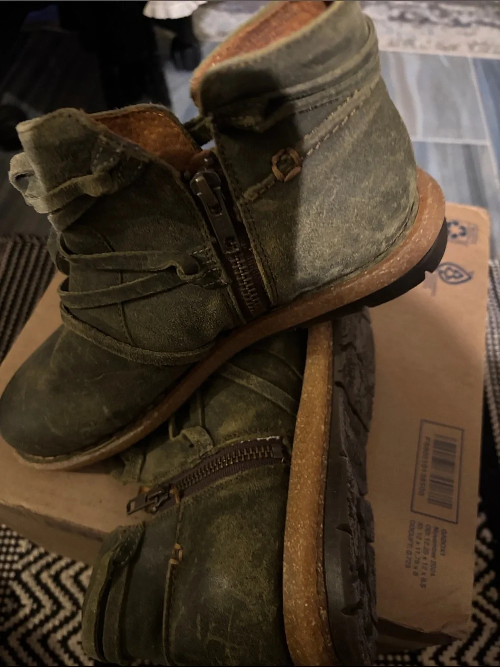 Women's Olive Green Ankle Boots